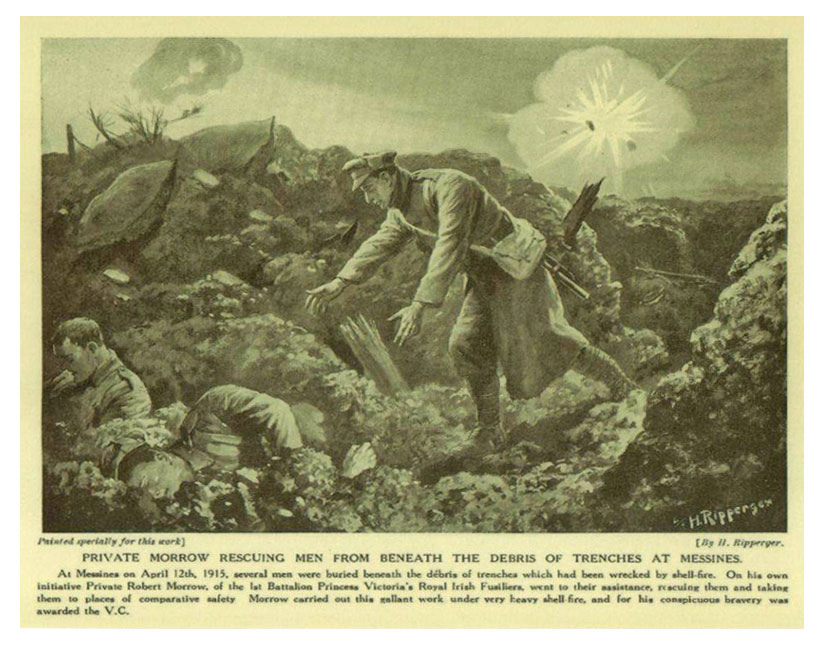 Image by H Ripperger depicting Private Morrow's heroic activities