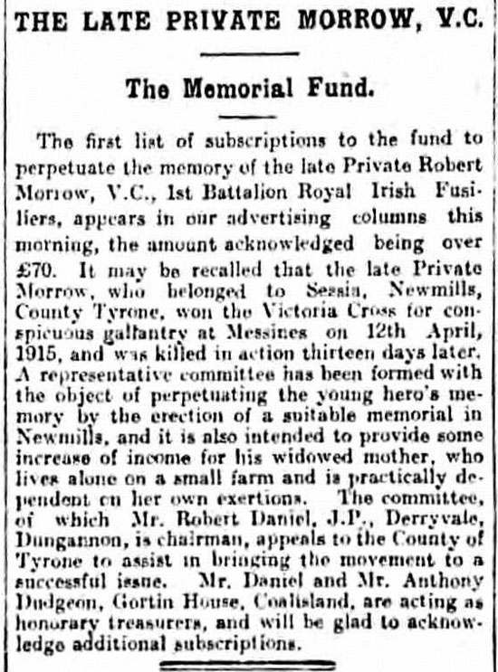 Belfast Newsletter dated 1st March 1916